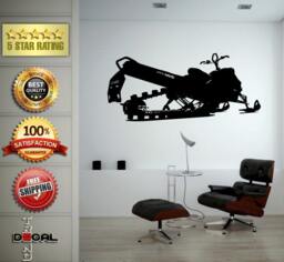Ski Snowmobile Wall Vinyl Sticker Mural Room Decor L1781 - thumbnail 1