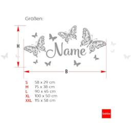 Wall Sticker Desired Name With Butterflies Girl Wall Children's Room Art Decal Wk02 - thumbnail 2