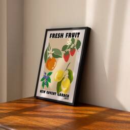 Fruit Market New Covent Garden Print - Colourful Retro Art, Groovy Kitchen 1970S, Bright Bold Fruit, London On Trend Poster - thumbnail 2