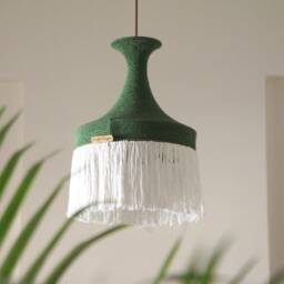 Crochet Victorian Lamp - Vintage Lace Pendant Light Handmade Hanging Lampshade Boho Ceiling Deckenlampe Hanglamp - thumbnail 4