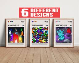 6, Among Us Posters, Imposter, Gaming Wall Print, Video Games Spec Poster, Gamer Birthday, Christmas Gifts For Him/Her, Framed Or Unframed - thumbnail 1
