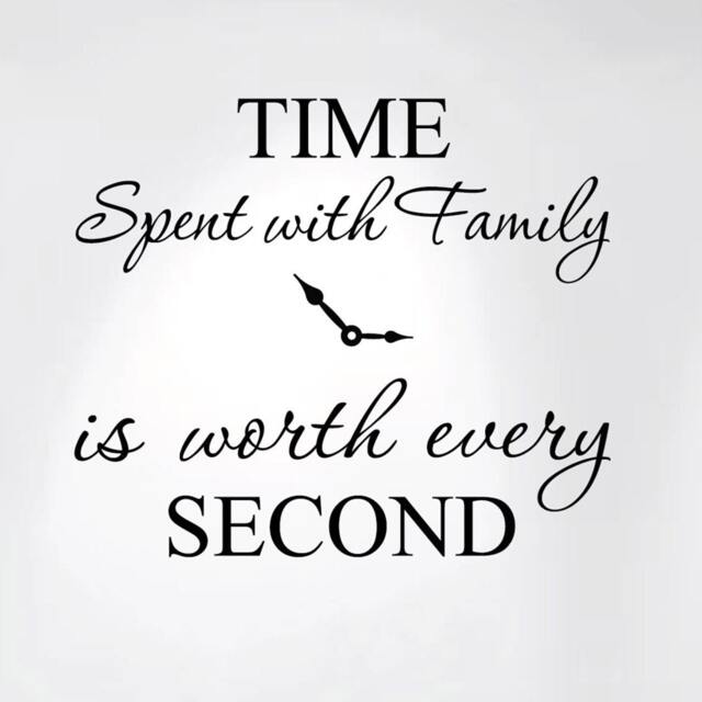 "Time Spent With Family Is Worth Every Second Home Wall Decal Sticker Clock #1249 - 20"" Wide X 17" - image 1