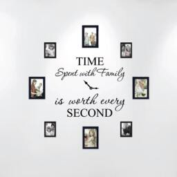 "Time Spent With Family Is Worth Every Second Home Wall Decal Sticker Clock #1249 - 20"" Wide X 17" - thumbnail 3
