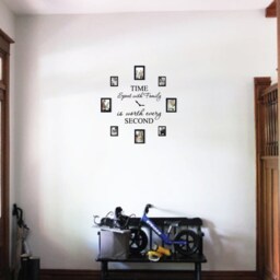 "Time Spent With Family Is Worth Every Second Home Wall Decal Sticker Clock #1249 - 20"" Wide X 17" - thumbnail 2