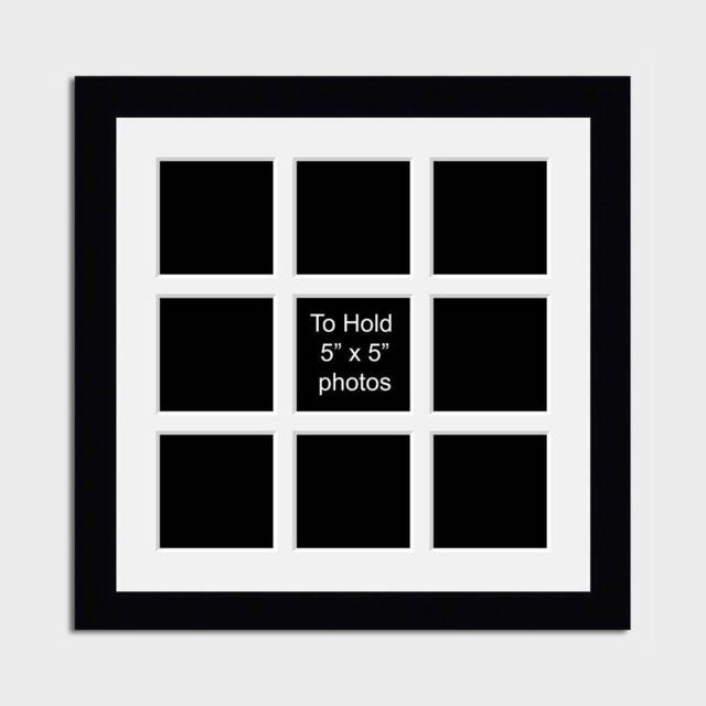 Multi Photo Picture Frame - Holds 9 Photos 5x5 33mm Black - image 1