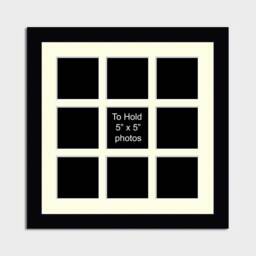 Multi Photo Picture Frame - Holds 9 Photos 5x5 33mm Black - thumbnail 2
