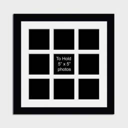 Multi Photo Picture Frame - Holds 9 Photos 5x5 33mm Black - thumbnail 1