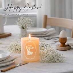 Easter Gift - Soy Candle- Decorations- Table Candle 150G250G- Engraved Candles - thumbnail 4