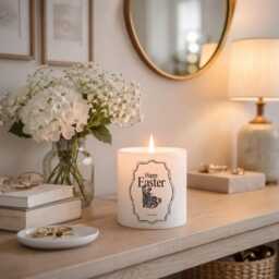 Easter Gift - Soy Candle- Decorations- Table Candle 150G250G- Engraved Candles - thumbnail 1