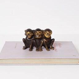 Bronze Three Wise Monkeys Statue, 2.5 - thumbnail 3