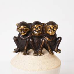 Bronze Three Wise Monkeys Statue, 2.5 - thumbnail 4