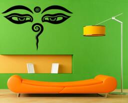 Eye Buddha Meditates Wall Vinyl Decal Sticker Patterns Art Design Murals Indian Interior Home Decor - 8Bo23Ha - thumbnail 1