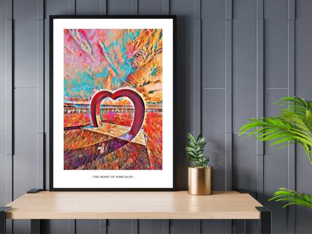Heart Of Kirkcaldy - Moziac - Abstract Art Local Wall Print Gift Idea Bespoke Poster A5 A4 A3 Framed Or Unframed - image 1