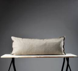 Linen Throw Pillow Cover, Long Lumbar, Linen Pillow Cover, Wedding Lumbar Natural Pillowcase - thumbnail 1