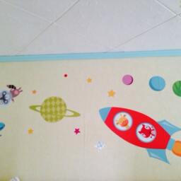 Space Wall Decals, Astronaut Decal, Rocket Outer Boys Nursery Decal For - thumbnail 3