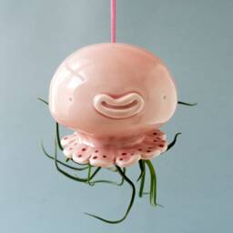 Jellyfish Hanging Planter. A Cute Air Planter Shaped To Hold Plants. Ceramic Handmade in Italy - thumbnail 3