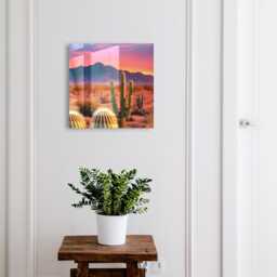 Desert West Wall Mounted Key Cabinet, Orange Industrial Box, Photographic Landscapes, For Nature & Travel Lovers - thumbnail 1