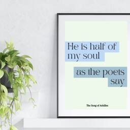 The Song Of Achilles Quote Print, Of Wall Art, Bookish Prints, Madeline Miller, & Patroclus, Greek Mythology - thumbnail 2