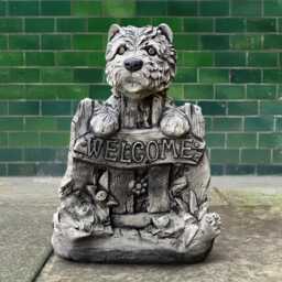 Handmade Westie Welcome Statue Concrete Dog Sculpture Cement Sign Decor Pet Memorial Ornament Outdoor Terrier Figure Dog Lover Gift - thumbnail 4