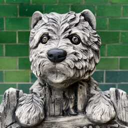 Handmade Westie Welcome Statue Concrete Dog Sculpture Cement Sign Decor Pet Memorial Ornament Outdoor Terrier Figure Dog Lover Gift - thumbnail 2