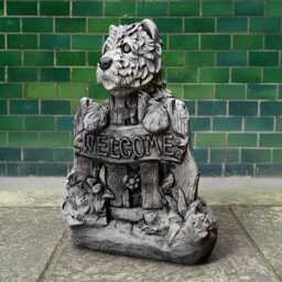 Handmade Westie Welcome Statue Concrete Dog Sculpture Cement Sign Decor Pet Memorial Ornament Outdoor Terrier Figure Dog Lover Gift - thumbnail 3