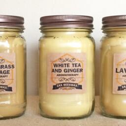 Citrus Mint Essential Oil Beeswax Mason Jar Candle - 16 Oz - thumbnail 2
