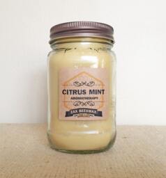 Citrus Mint Essential Oil Beeswax Mason Jar Candle - 16 Oz - thumbnail 1