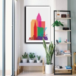 Cleveland Skyline Poster Geometric Wall Art Decor - thumbnail 3