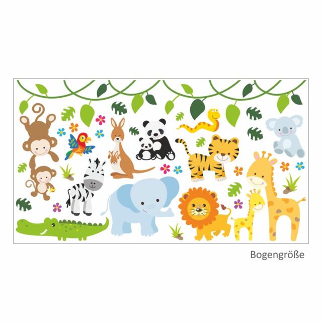 013 Wall Decal Baby Animals Modern Zoo Lion Elephant Giraffe Monkey Zebra Crocodile Nikima in 6 Different Versions. Sizes - image 1