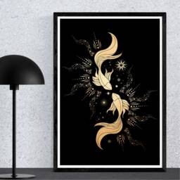Celestial Boho Print Poster, Astrology, Spiritual Decor, Sun & Moon Wall Art, Luna Print, Mystical Tarot Card, Bedroom, A5, A4 A3 - thumbnail 2