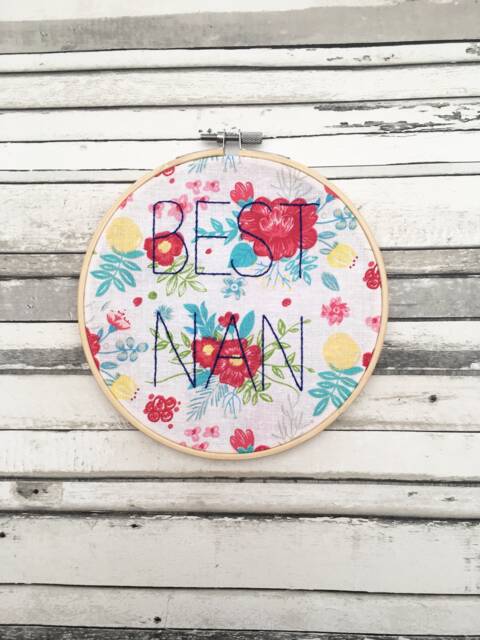 Best Nan Embroidery Hoop Wall Art, Mother's Day Gift, Embroidered Decoration - image 1
