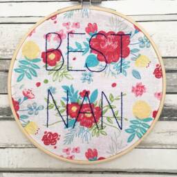 Best Nan Embroidery Hoop Wall Art, Mother's Day Gift, Embroidered Decoration - thumbnail 2