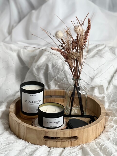 Citrus Breeze - Scented Candles Handmade Soy Wax Hand Poured Double Wick Vegan Cruelty Free - image 1