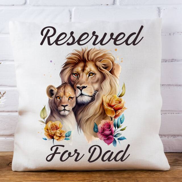 Personalized Reserved For Dad Pillow, Lion King Gifts, Fathers Day Gift Custom Pillow From Kids - image 1