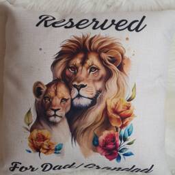 Personalized Reserved For Dad Pillow, Lion King Gifts, Fathers Day Gift Custom Pillow From Kids - thumbnail 4