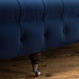 British Handmade 4 Seater Navy Blue Velvet Fabric Chesterfield Sofa - thumbnail 4