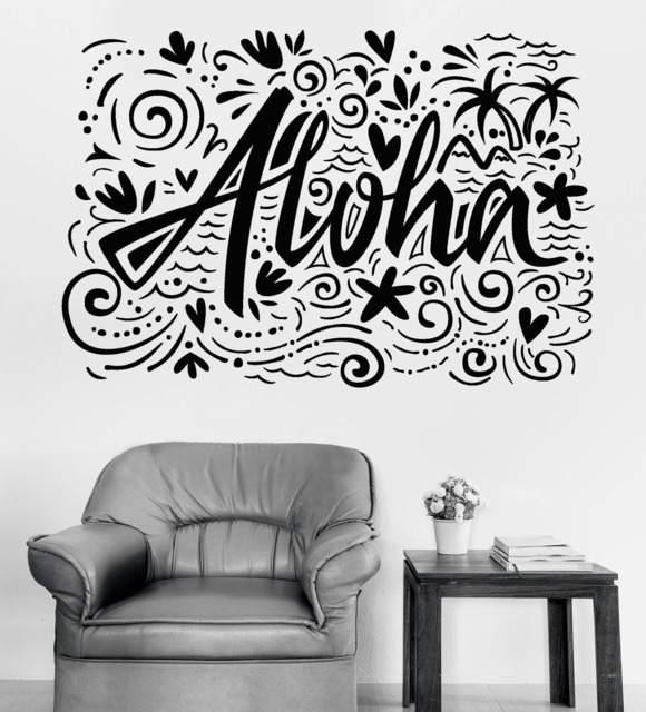 Wall Vinyl Decal Aloha Quote Decor For Hotel Room - #2696Dn - image 1