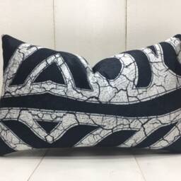 Handwoven Silk Ikat Pillow Cover 12x20 - Decorative Accent Cushion - thumbnail 2