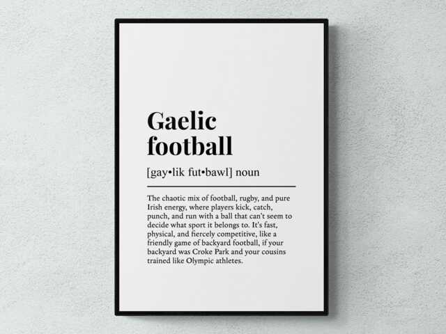 Gaelic Football Funny Definition Sport Gift Wall Art Print - image 1