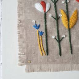 Wall Hanging, Picture With Embroidered Flowers For Home Decoration, Farmhouse , Flowers Embroidery Artwork, Embroidery Art, Decor, Gifts - thumbnail 3