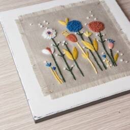Wall Hanging, Picture With Embroidered Flowers For Home Decoration, Farmhouse , Flowers Embroidery Artwork, Embroidery Art, Decor, Gifts - thumbnail 2