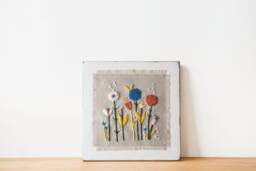 Wall Hanging, Picture With Embroidered Flowers For Home Decoration, Farmhouse , Flowers Embroidery Artwork, Embroidery Art, Decor, Gifts - thumbnail 1