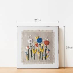 Wall Hanging, Picture With Embroidered Flowers For Home Decoration, Farmhouse , Flowers Embroidery Artwork, Embroidery Art, Decor, Gifts - thumbnail 4