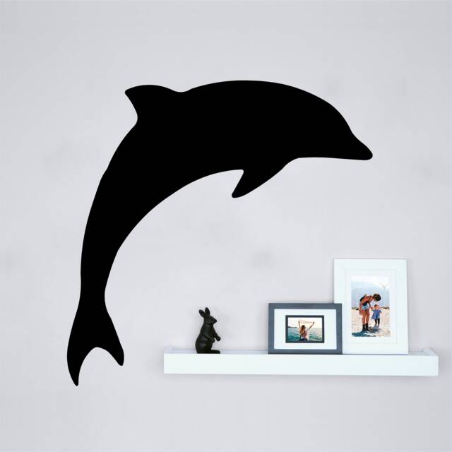 Dolphin Silhouette Vinyl Wall Art, Decal, Sticker, Transfer, Mural, Removable, Decor, Rent Friendly, Interior, Exterior, - 0521 - image 1