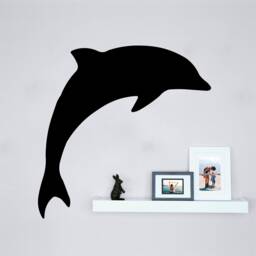 Dolphin Silhouette Vinyl Wall Art, Decal, Sticker, Transfer, Mural, Removable, Decor, Rent Friendly, Interior, Exterior, - 0521 - thumbnail 1