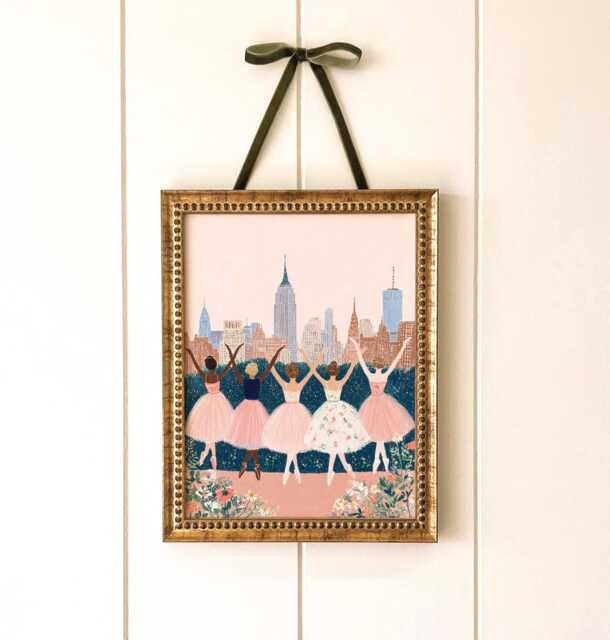 Ballet Girls New York Nursery Art Print - Whimsical City Wall For Children's Rooms - image 1