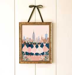 Ballet Girls New York Nursery Art Print - Whimsical City Wall For Children's Rooms - thumbnail 1