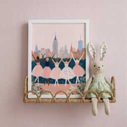 Ballet Girls New York Nursery Art Print - Whimsical City Wall For Children's Rooms - thumbnail 2