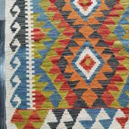 Classic Runner Rug, Handmade Artisan Afghan Turkish Scandinavian Navajo Bohemian Wool Flatweave Multicolour Kilim Rug 195x81 cm - thumbnail 4