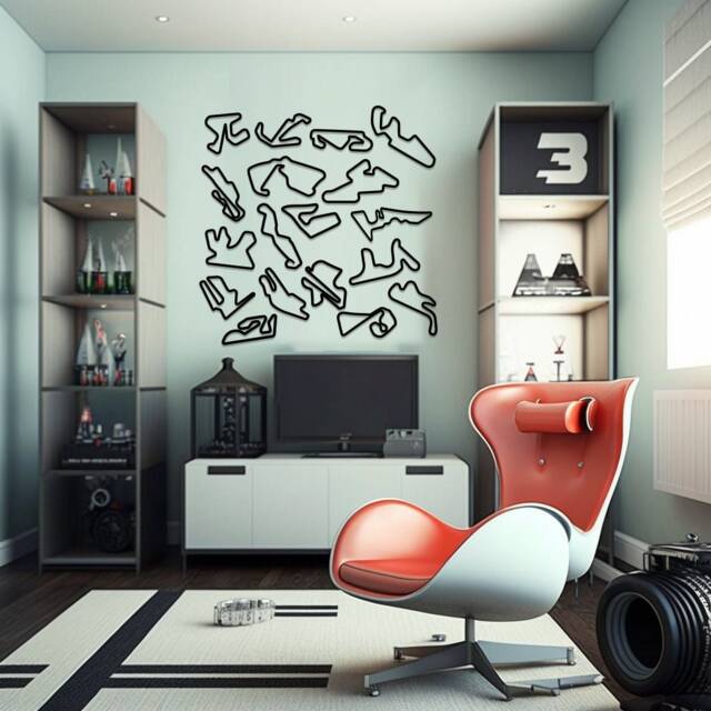 Moto Gp Wall Art - Circuits Race Track/Any Formula 1 in 3D Black Acrylic Motogp Laser Cut - image 1